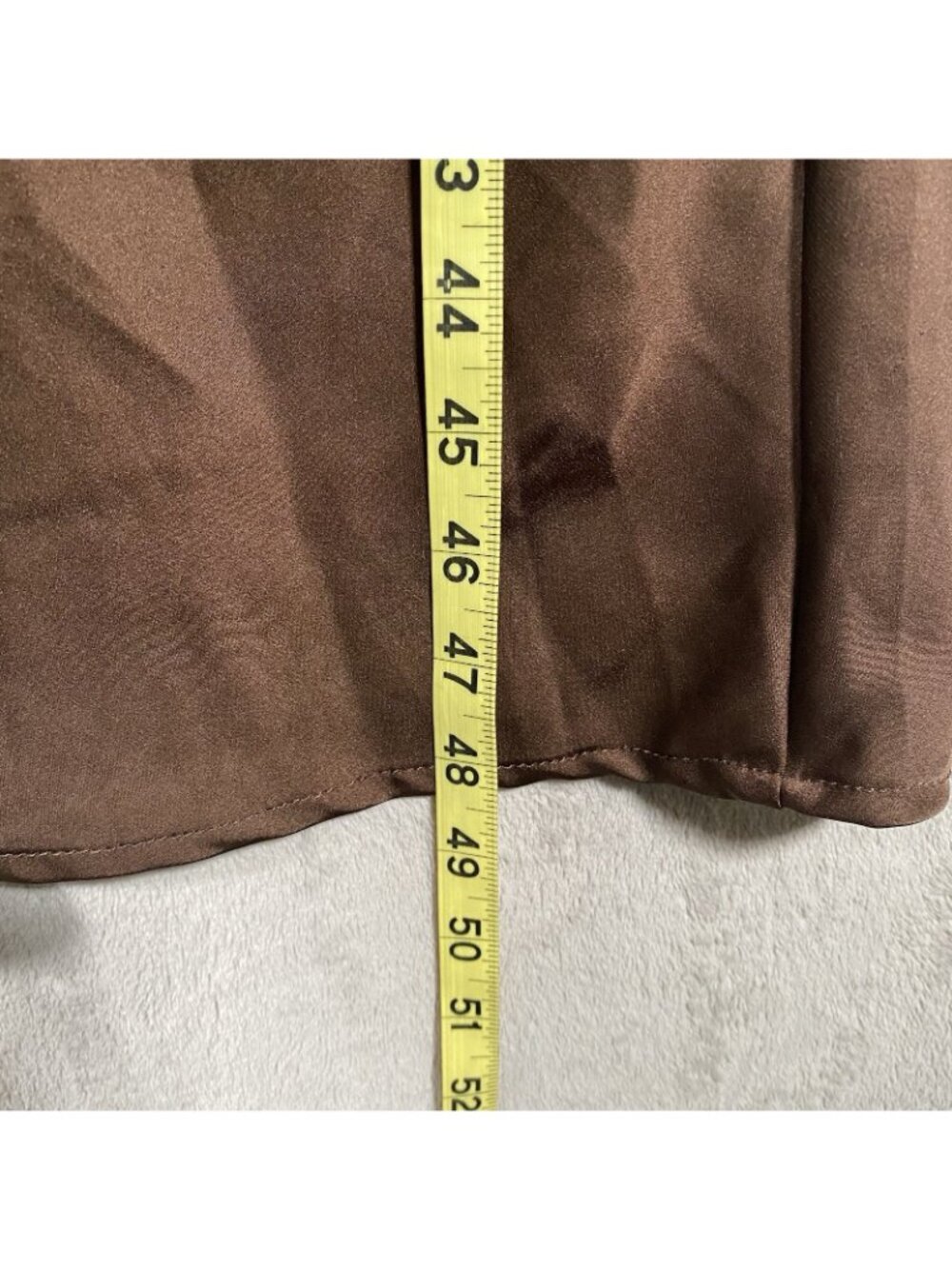 Windsor Satin Cowl Neck Midi Slip Dress M Chocolate Brown Slit Spaghetti Strap - Picture 15 of 15